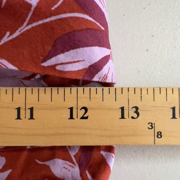 WAYF  Two Piece Strapless Floral Maxi Dress Rust Red Pink Tiered Smocked Back S - Picture 14 of 16